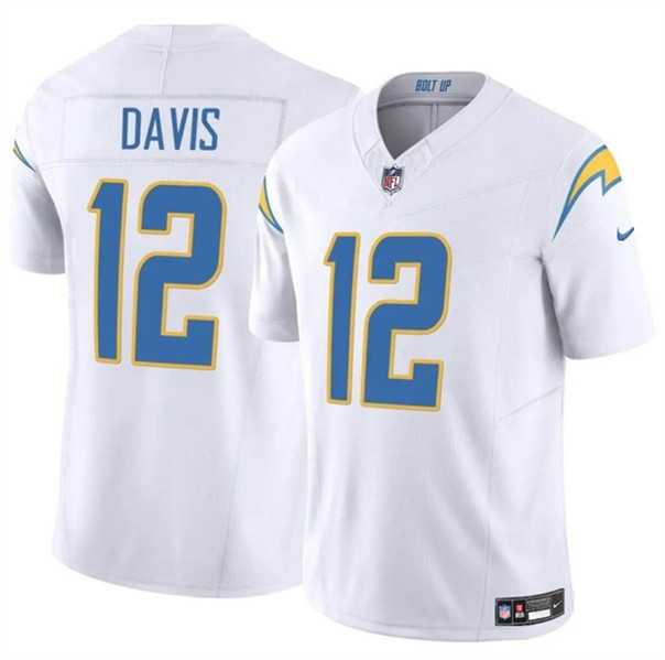 Men & Women & Youth Los Angeles Chargers #12 Derius Davis White 2024 F.U.S.E. Vapor Limited Football Stitched Jersey->los angeles chargers->NFL Jersey